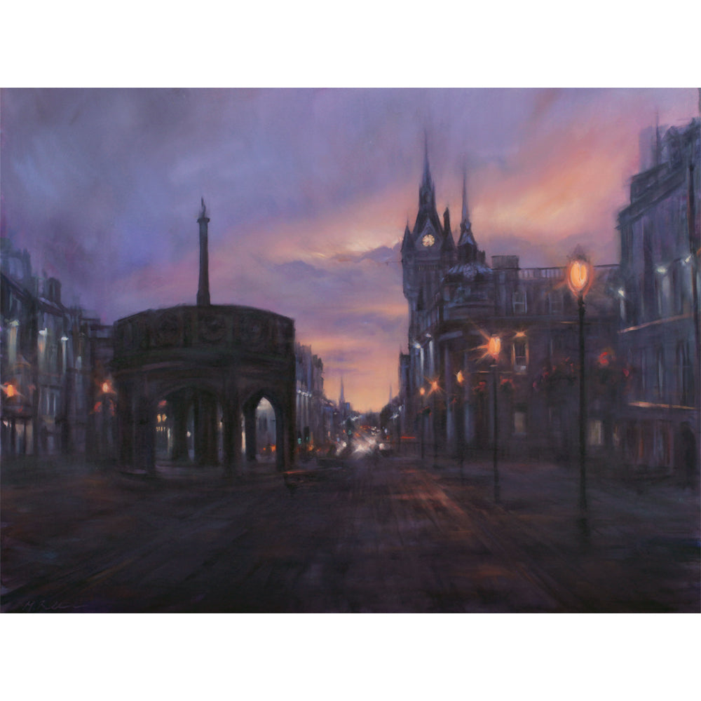 Scottish fine art paintings, prints & cards at the Butterworth Gallery in Aberdeenshire by artists Mary Louise & Howard Butterworth. Paintings of Old Aberdeen, Kings College, cityscapes and night scenes.