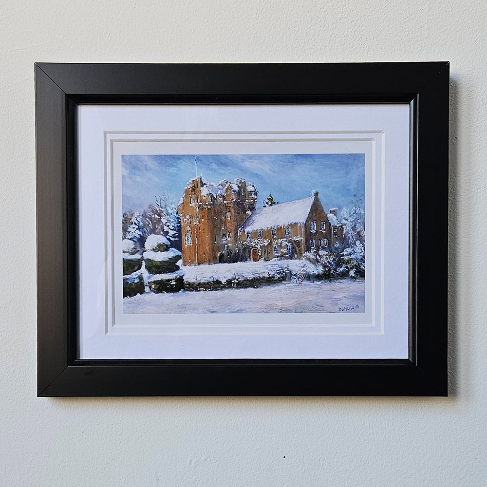 Framed Crathes Castle in Snow Card