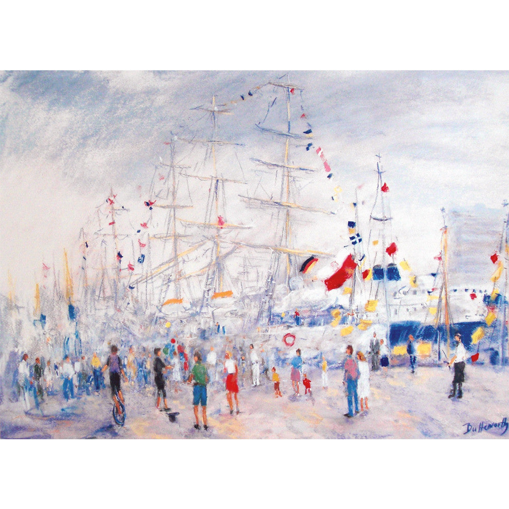 Tall Ships arrived for the first time in Aberdeen in 1991 for the Cutty Sark Race. Signed lithograph limited print by Howard Butterworth