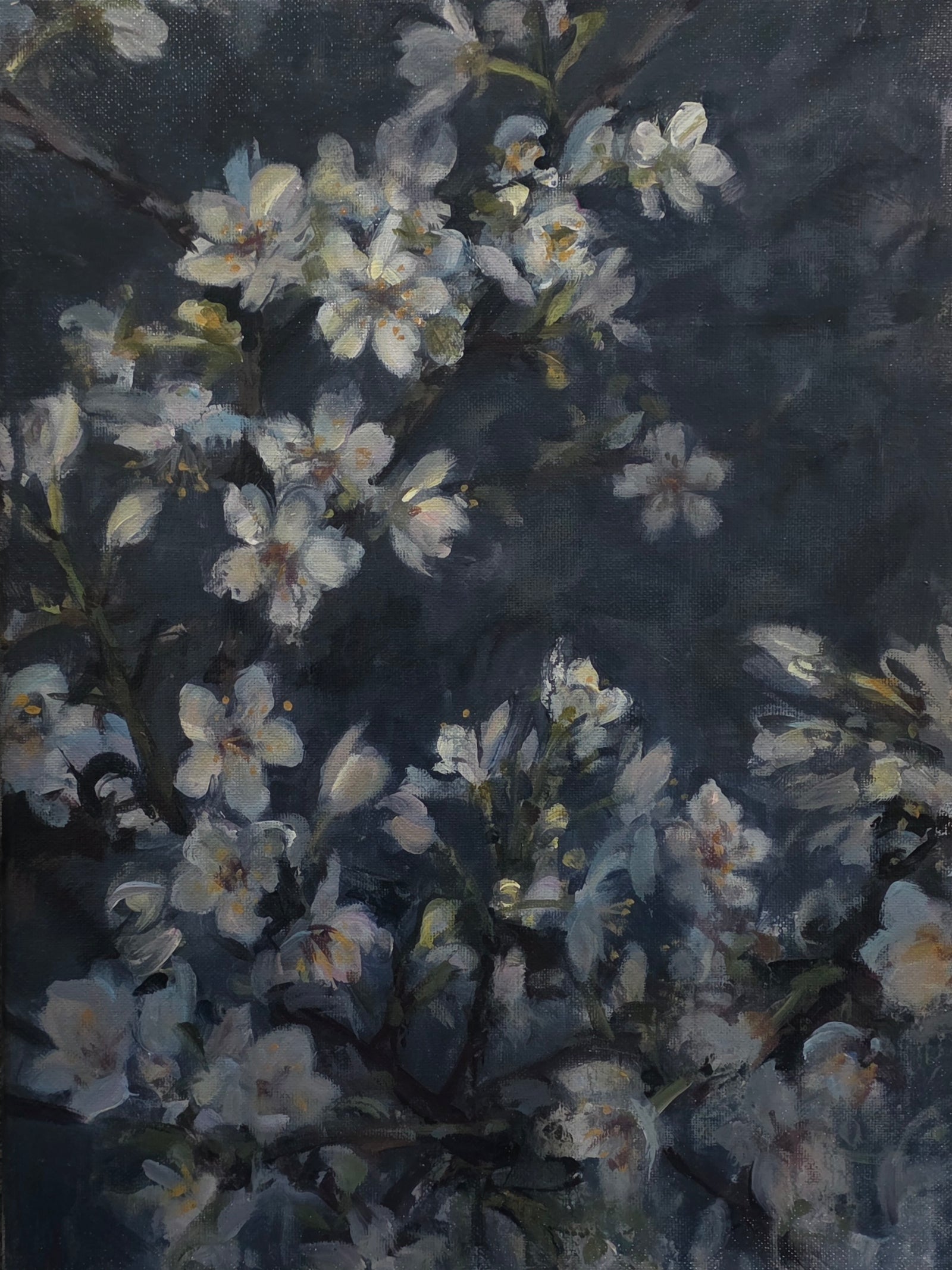 'Begin again' - Original painting of Spring blossom