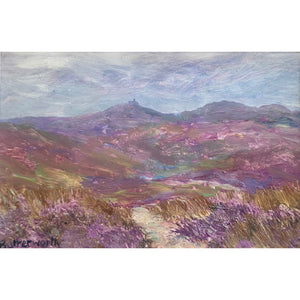 'Clochnaben heather' - Original painting of Feughside