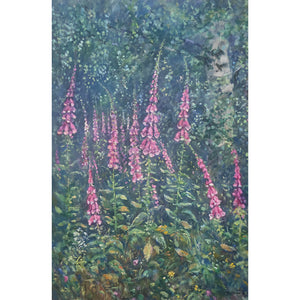 'Digitalis' - Original oil painting of foxgloves