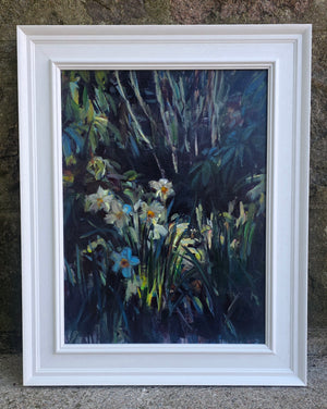 'Secret haven' - Original painting of garden flowers