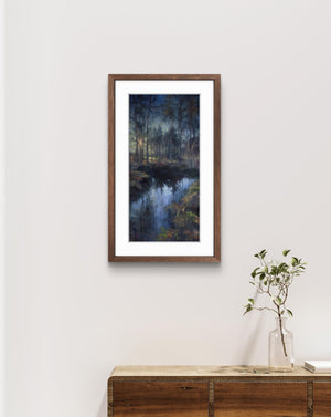 'Dawn at the forest pool' - Fine Art Print