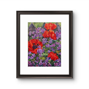 'Poppies and Geraniums' - Fine Art Print