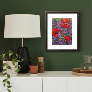 'Poppies and Geraniums' - Fine Art Print