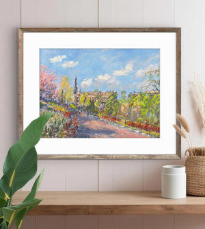 'Summer Sunshine, Princes Street Gardens' - Fine Art Print of Edinburgh