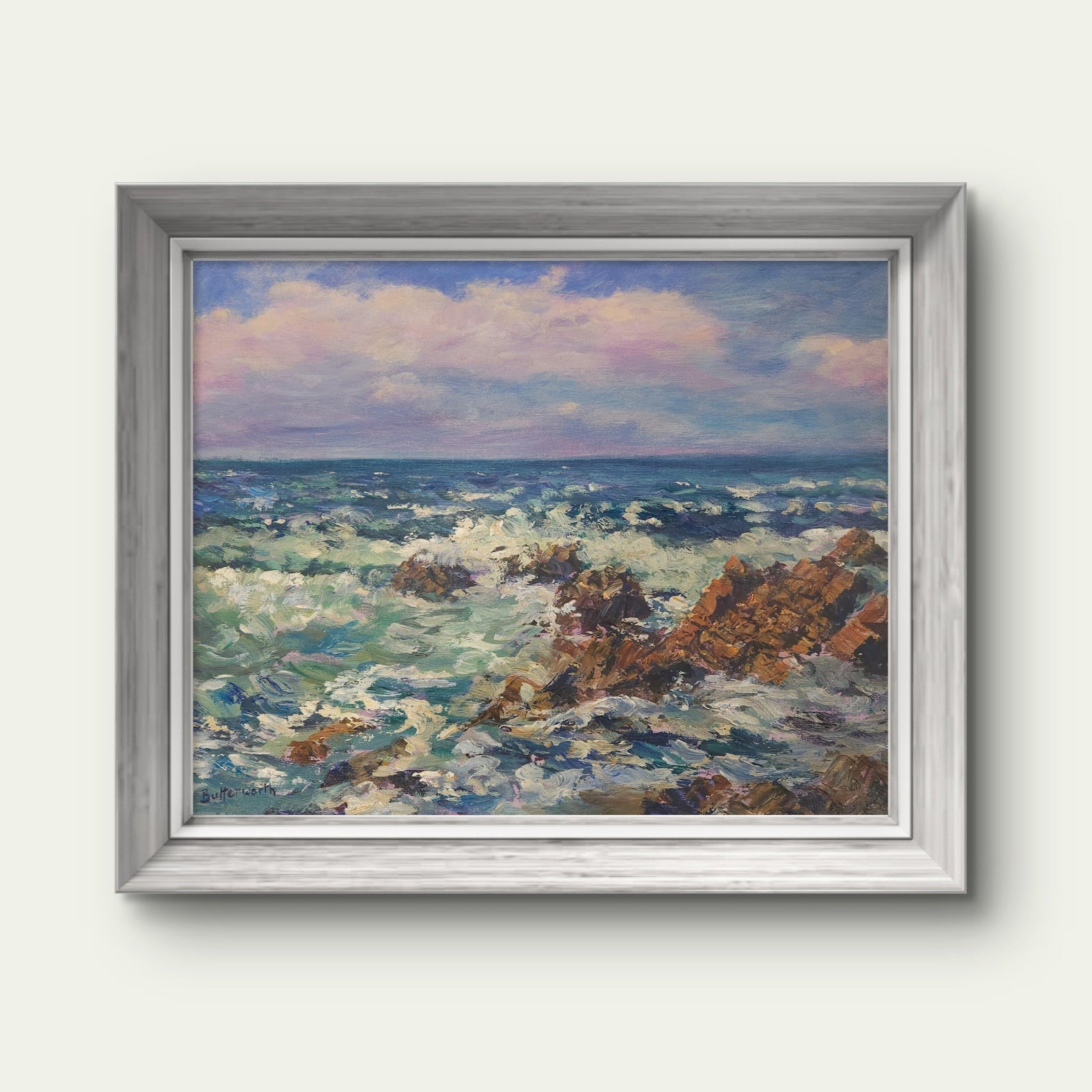 'Seascape at Sandend' - Original Painting of Moray Coast