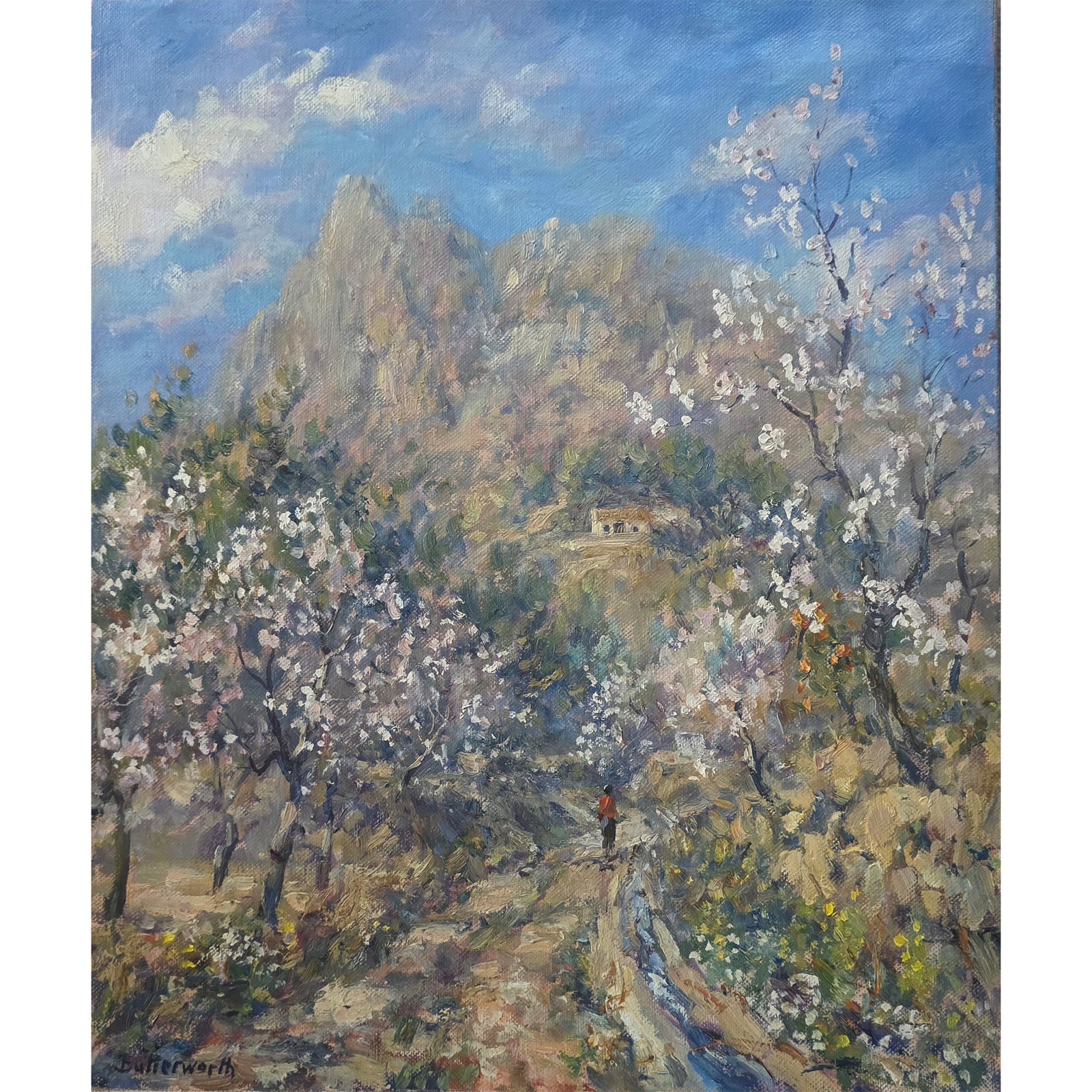 'The road to Puig Campana' - Original oil painting of Finestrat