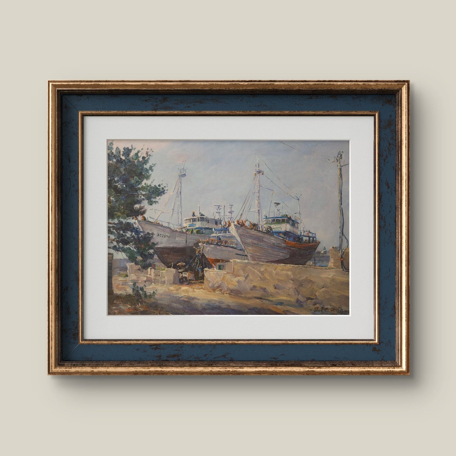 Villajoyosa Boatyard - Original Painting of Spain