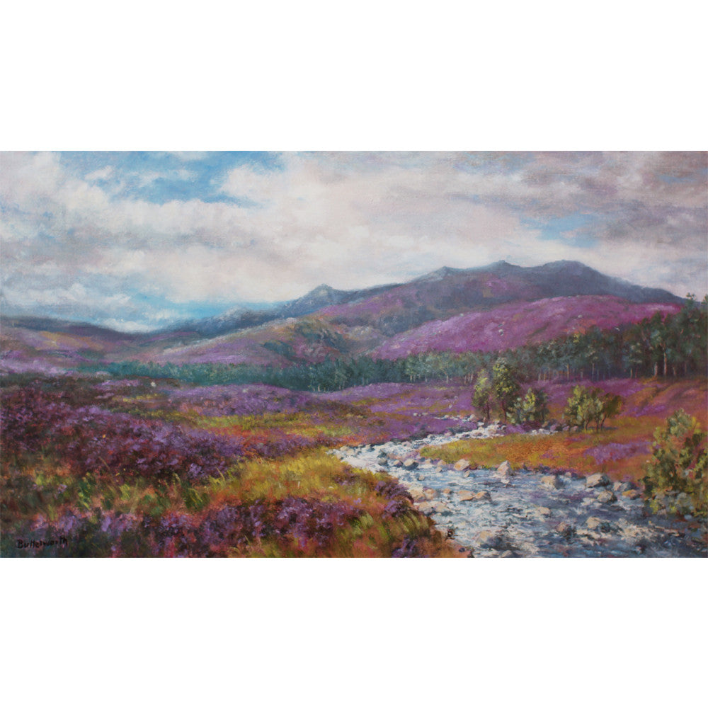 Lochan Gorm 1, original framed Scottish mountain landscape painting, of a hill loch in Scotland painted in a selling modern impressionist style