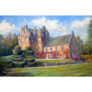 North East Castle in Autumn by Howard Butterworth a well known artist from Royal Deeside. This National Trust Castle is famous for its gardens.