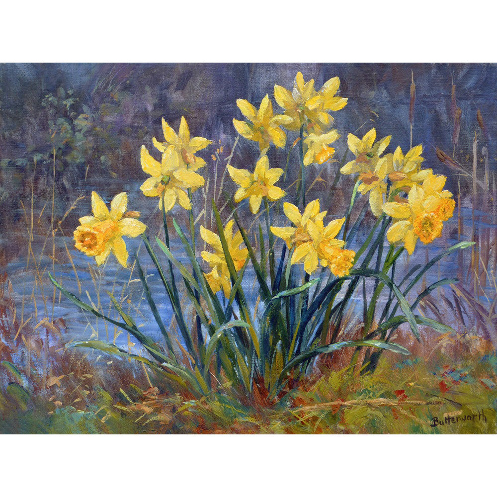 "Daffodils by the Pond" - Fine Art Print