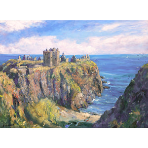 Famous North East Castle near Stonehaven. Aberdeenshire artist Howard Butterworth captures this castle on a fine summers day.