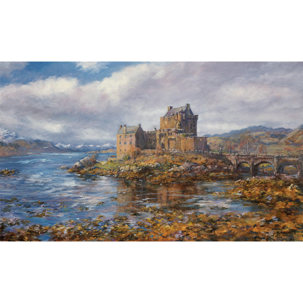 The world famous Eilean Donan Castle on the West Coast of Scotland in winter.