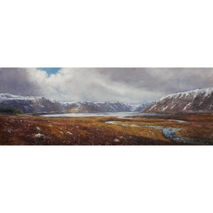 Loch Muick painted by Scottish artist Howard Butterworth. Howard used to live in Glenmuick near Ballater and this was one of his favourite places on Royal Deeside within the Cairngorm National Park. Fine Art from Scotland.