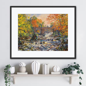 "Autumn Torrents" - Fine Art Print of The Falls of Feugh