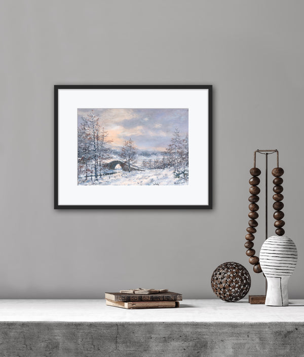 'Winter sunset, Glen Gairn' - Fine Art Print - The Butterworth Gallery