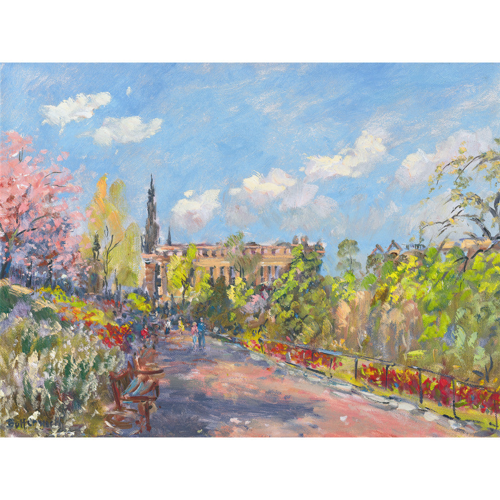 'Summer Sunshine, Princes Street Gardens' - Fine Art Print of Edinburgh