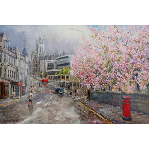 'Spring Blossom and Marischal College' - Fine Art Print of Aberdeen