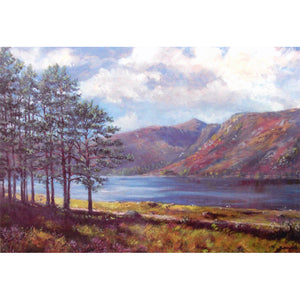 Loch Muick in summer looking towards Glas-Alt-Sheil. Painted by Scottish artist Howard Butterworth living on Royal Deeside in the Cairngorm National Park.-