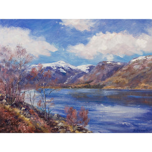 Loch Muick in Glenmuick on Royal Deeside captured on a beautiful winters day by Scottish Artist Howard Butterworth. Royal Deeside fine art from the Cairngorm National Park.